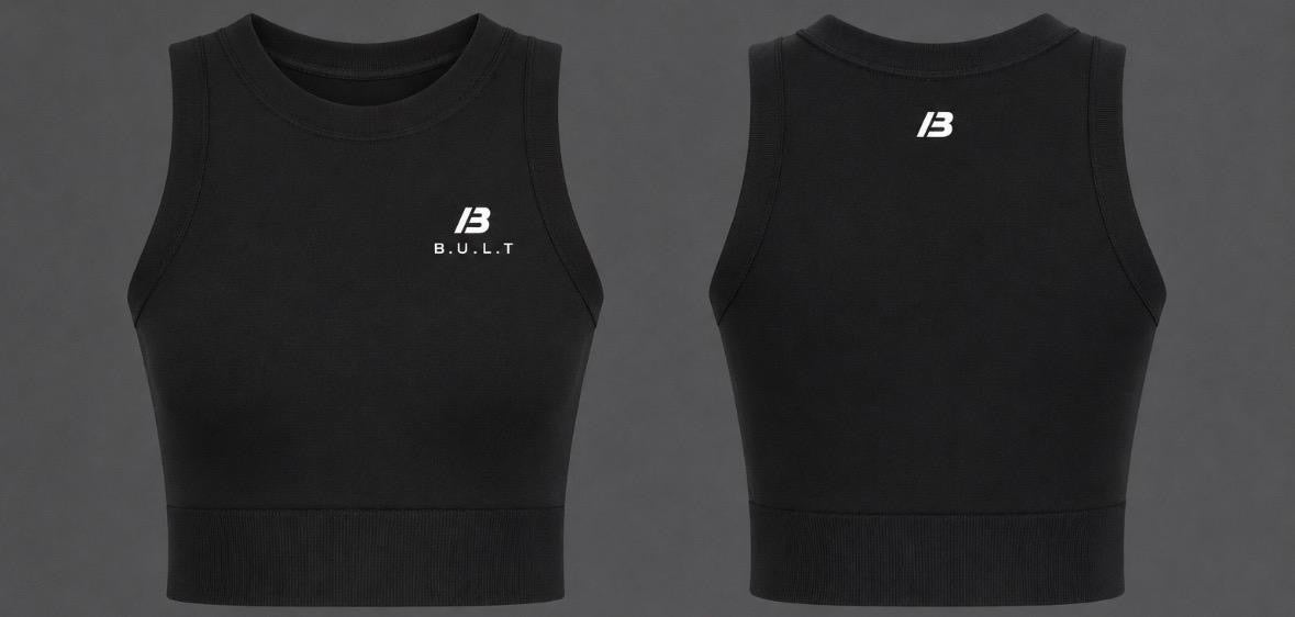 BUILT Womens Performance cropped vest - black